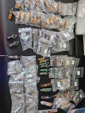 Bulk Chakra Crystal Pendant Lot Gemstone Jewelry Quartz Amethyst Mix